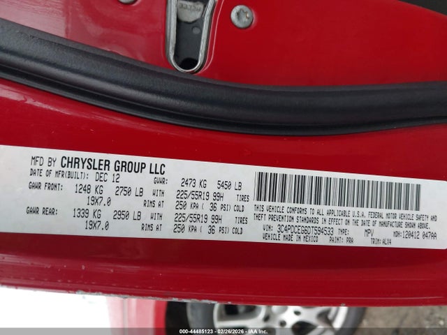 Продажа на аукционе авто 2013 Dodge Journey R/t, vin: 3C4PDCEG6DT594533, номер лота: 44485123