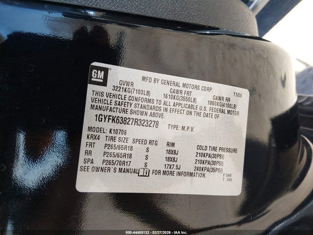 2007 CADILLAC ESCALADE 1GYFK63827R323278 Photo 8