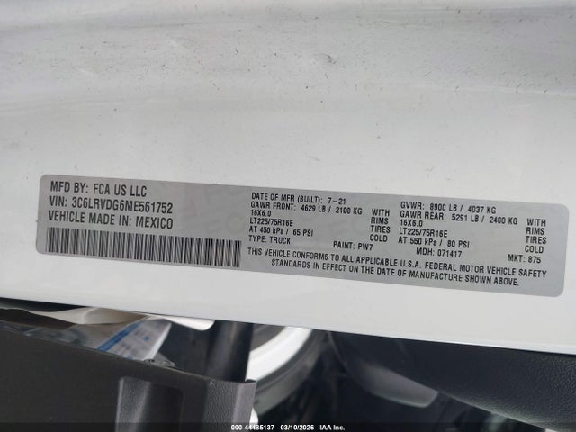 2021 RAM PROMASTER 2500 3C6LRVDG6ME561752 Photo 8