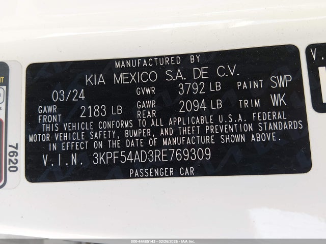 3KPF54AD3RE769309 KIA Forte Gt-line