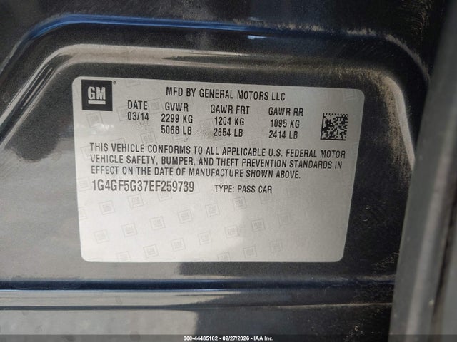 Aukcja sprzedaży 2014 Buick Lacrosse Premium Ii Group, vin: 1G4GF5G37EF259739, numer aukcji: 44485182