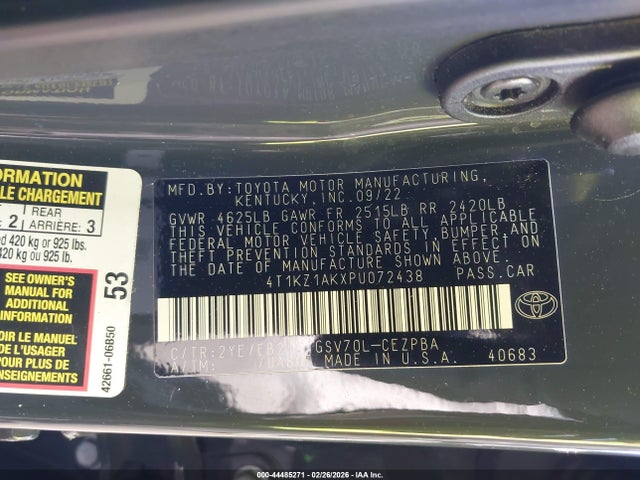 4T1KZ1AKXPU072438 Toyota CAMRY TRD