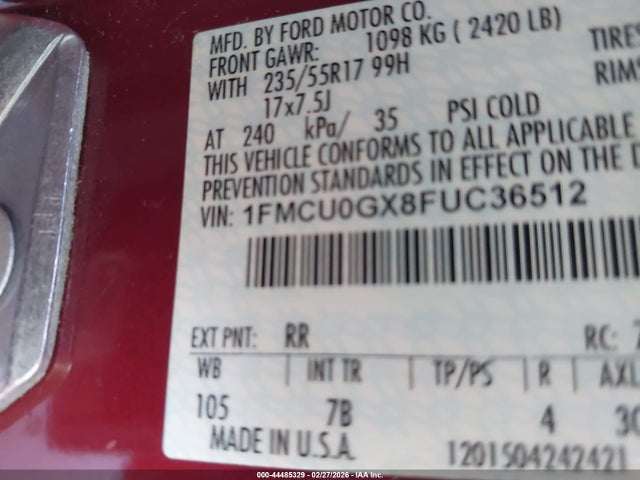 Ford ESCAPE SE 2015 1FMCU0GX8FUC36512 Image 9