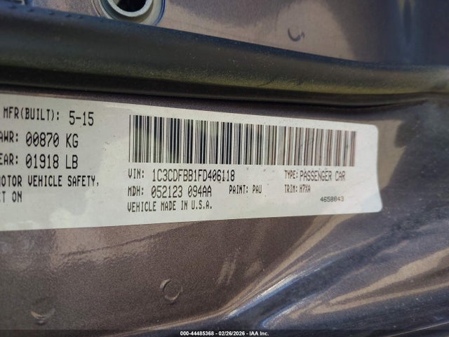 1C3CDFBB1FD406118 Dodge DART SXT