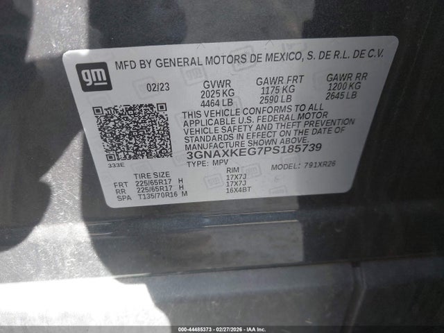 3GNAXKEG7PS185739 Chevrolet Equinox Fwd Lt