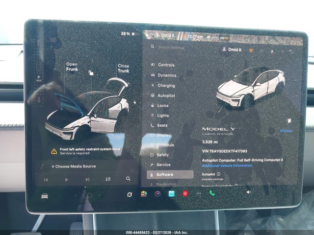 Aukcja sprzedaży 2026 Tesla Model Y Premium Rear-wheel Drive/standard Rear-wheel Drive, vin: 7SAYGDEDXTF417393, numer aukcji: 44485423