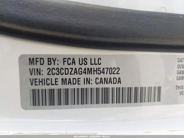 2021 DODGE CHALLENGER 2C3CDZAG4MH547022 Photo 8