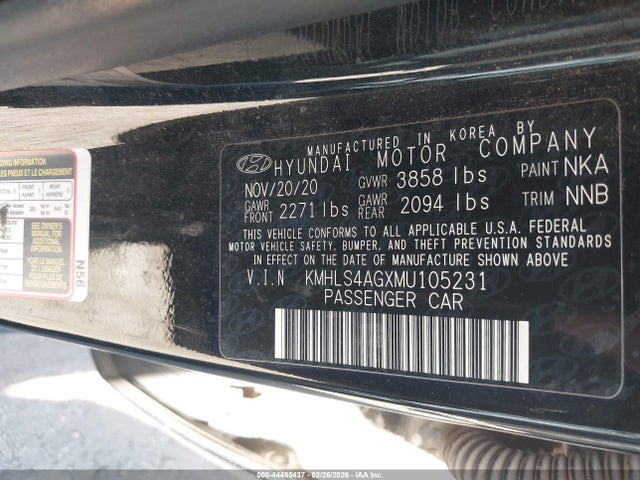 KMHLS4AGXMU105231 Hyundai ELANTRA SEL