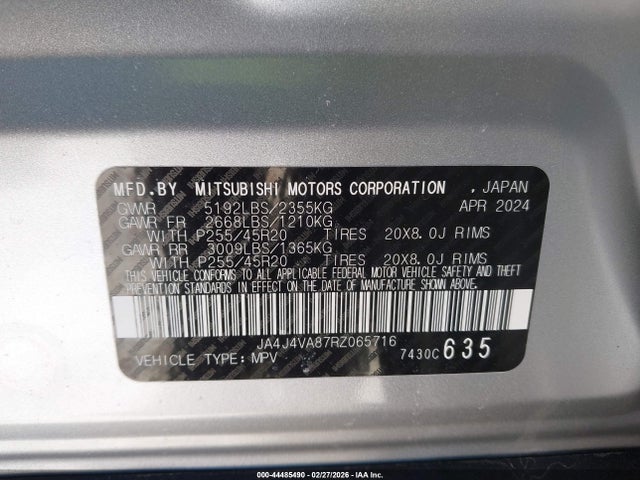 Aukcja sprzedaży 2024 Mitsubishi Outlander Se 2.5 S-awc/se Black Edition S-awc/se Black Edition W/pano Roof S-awc/se Ralliart S-awc, vin: JA4J4VA87RZ065716, numer aukcji: 44485490