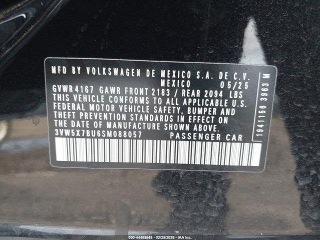 3VW5X7BU6SM088057 Volkswagen Jetta 1.5t S