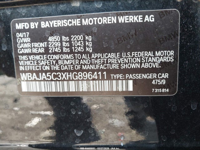 2017 BMW 530I WBAJA5C3XHG896411 Photo 8
