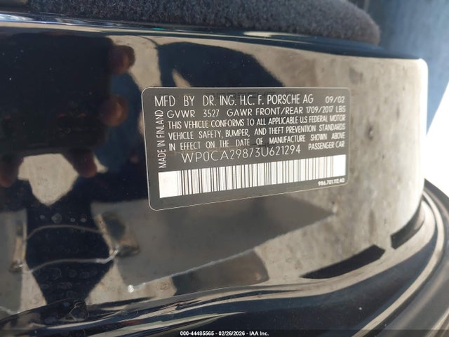 2003 PORSCHE BOXSTER WP0CA29873U621294 Photo 8