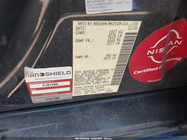 1N4AL3AP6HN325409 Nissan Altima 2.5 S