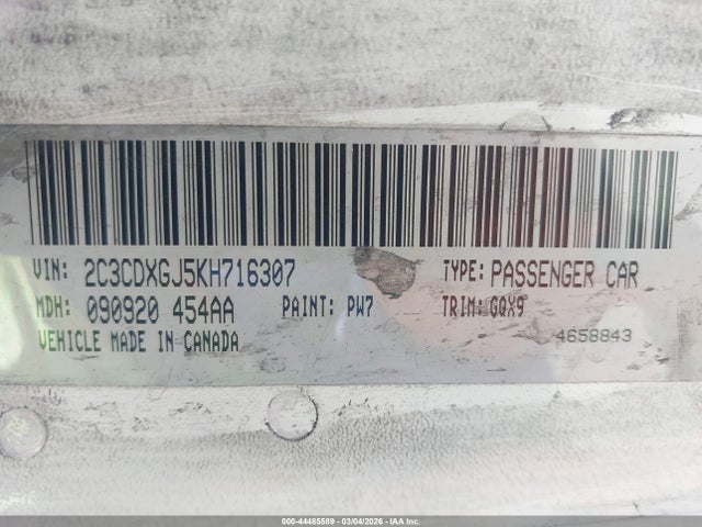 2C3CDXGJ5KH716307 Dodge Charger Scat Pack Rwd