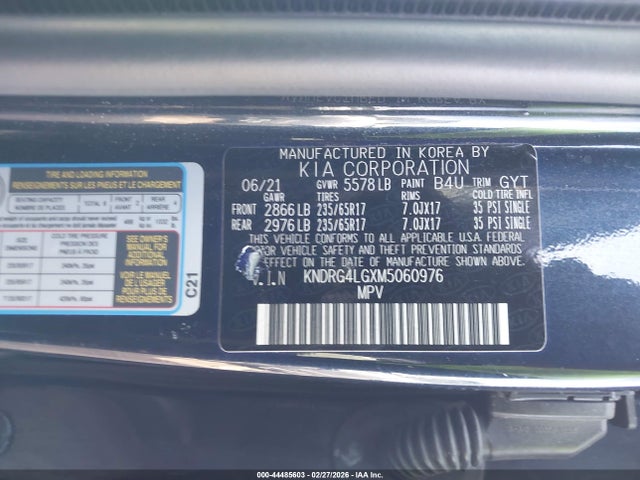 2021 Kia Sorento Hybrid S მანქანა იყიდება აუქციონზე, vin: KNDRG4LGXM5060976, აუქციონის ნომერი: 44485603