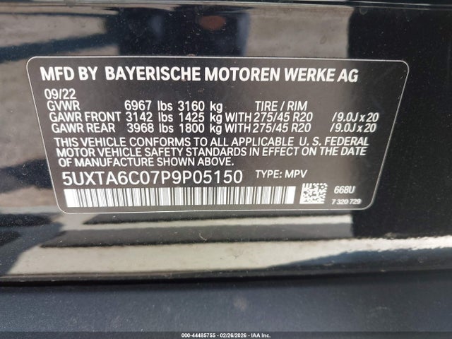2023 BMW X5 PHEV 5UXTA6C07P9P05150 Photo 8