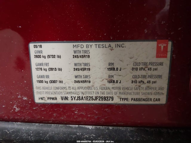 2018 TESLA MODEL S 5YJSA1E25JF259379 Photo 8