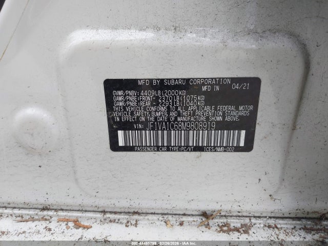 JF1VA1C68M9808919 Subaru Wrx Premium