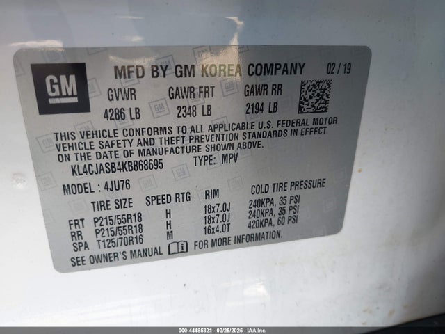 Aukcja sprzedaży 2019 Buick Encore Fwd Preferred, vin: KL4CJASB4KB868695, numer aukcji: 44485821
