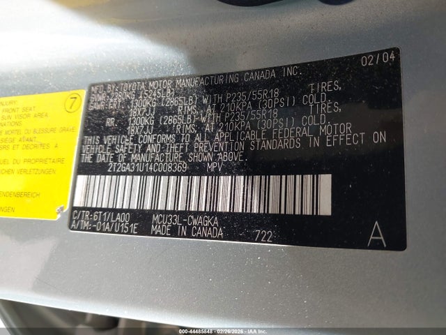 Aukcja sprzedaży 2004 Lexus Rx 330, vin: 2T2GA31U14C008369, numer aukcji: 44485848