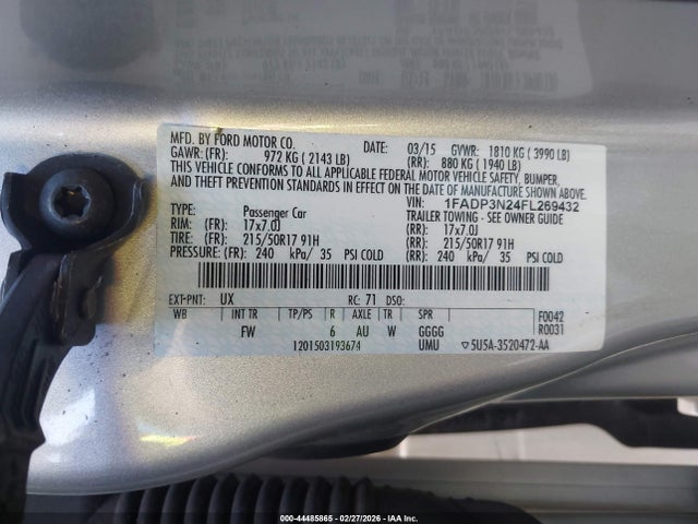 1FADP3N24FL269432 Ford Focus Titanium