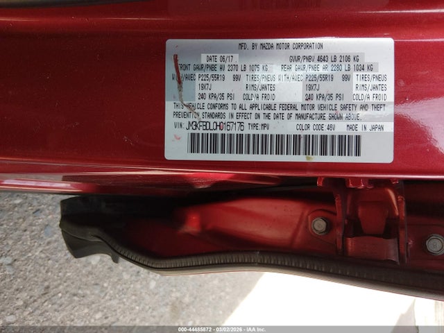 Продажа на аукционе авто 2017 Mazda Cx-5 Grand Touring, vin: JM3KFBDL0H0167176, номер лота: 44485872