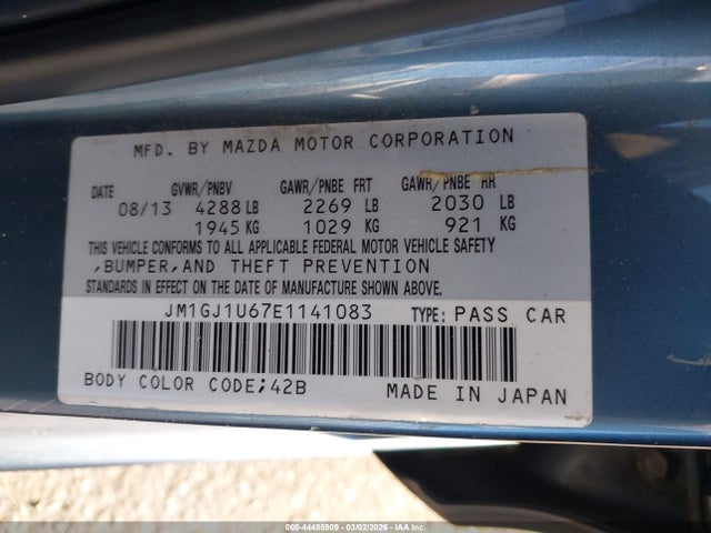 JM1GJ1U67E1141083 Mazda Mazda6 I Sport