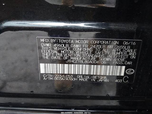 2016 LEXUS GS 350 JTHCZ1BL8GA004106 Photo 8