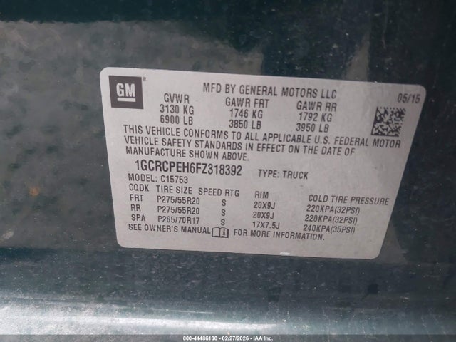 Продажа на аукционе авто 2015 Chevrolet Silverado 1500 Ls, vin: 1GCRCPEH6FZ318392, номер лота: 44486100
