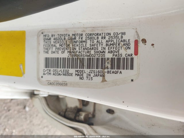 Продажа на аукционе авто 1998 Lexus Gs 300, vin: JT8BD68SXW0027235, номер лота: 44486126
