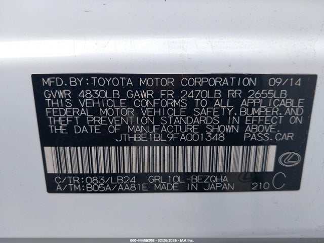 2015 LEXUS GS 350 JTHBE1BL9FA001348 Photo 8