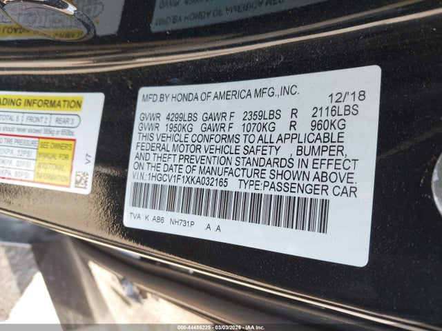 1HGCV1F1XKA032165 Honda ACCORD LX