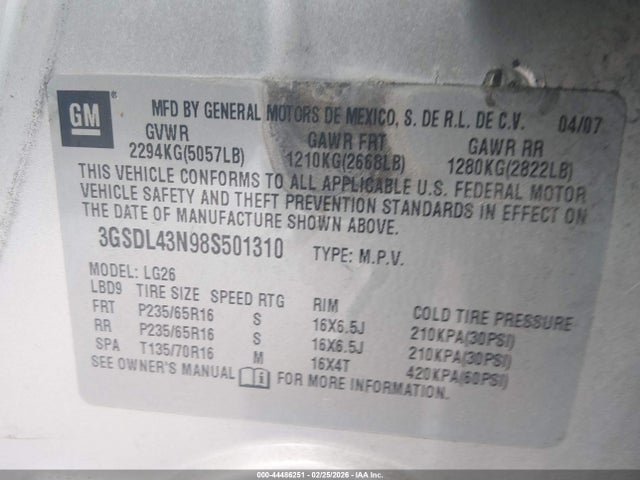2008 SATURN VUE 3GSDL43N98S501310 Photo 8