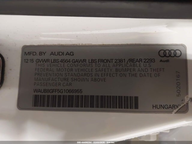 WAUB8GFF5G1066955 Audi A3 2.0t Premium