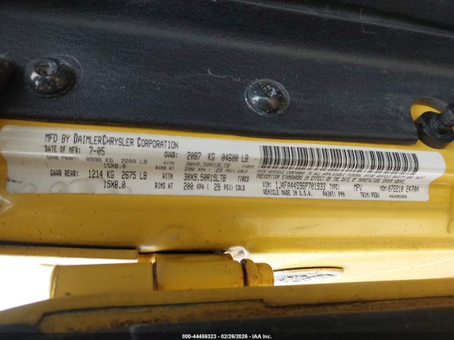 2006 Jeep Wrangler Unlimited მანქანა იყიდება აუქციონზე, vin: 1J4FA44S96P701933, აუქციონის ნომერი: 44486323