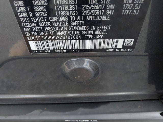 3CZRU6H52GM707004 Honda HR-V EX