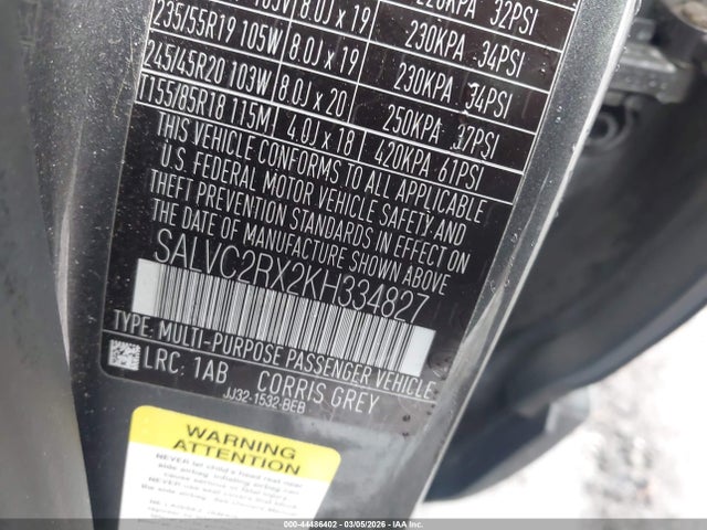 2019 LAND ROVER RANGE ROVER EVOQUE SALVC2RX2KH334827 Photo 8