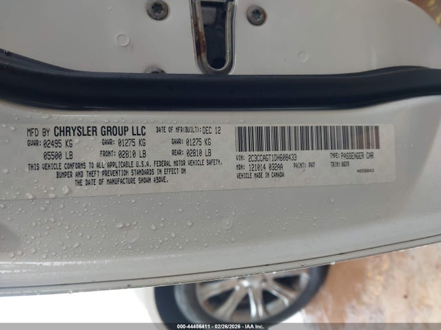 Продаж на аукціоні авто 2013 Chrysler 300 300s Glacier, vin: 2C3CCAGT1DH608433, номер лоту: 44486411