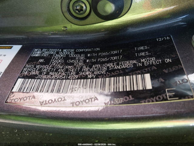 2017 TOYOTA 4RUNNER JTEBU5JR5H5414229 Photo 8