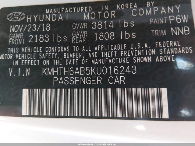 KMHTH6AB5KU016243 Hyundai Veloster Turbo R-spec
