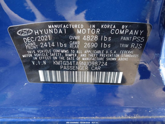 2022 GENESIS G70 KMTG34TA9NU098724 Photo 8