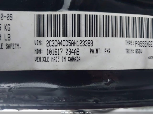 44486495 :رقم المزاد ، 2C3CA4CD5AH123388 vin ، 2010 Chrysler 300 Touring مزاد بيع