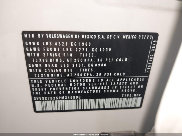 2023 VOLKSWAGEN TAOS 3VVSX7B25PM346808 Photo 8