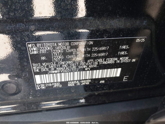 JTMMWRFV5SD317212 Toyota Rav4 Hybrid Le