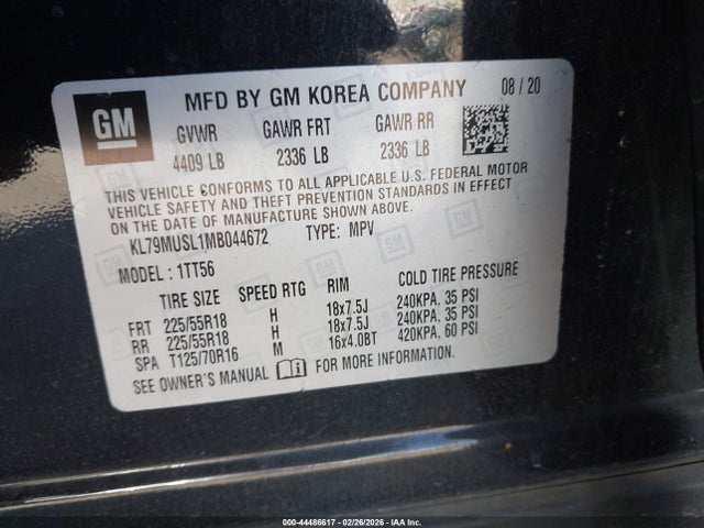 KL79MUSL1MB044672 Chevrolet Trailblazer Awd Rs