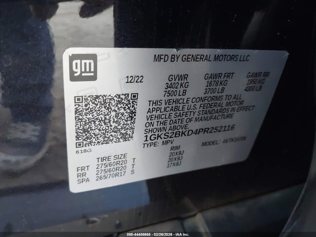 Aukcja sprzedaży 2023 Gmc Yukon 4wd Slt, vin: 1GKS2BKD4PR252116, numer aukcji: 44486668