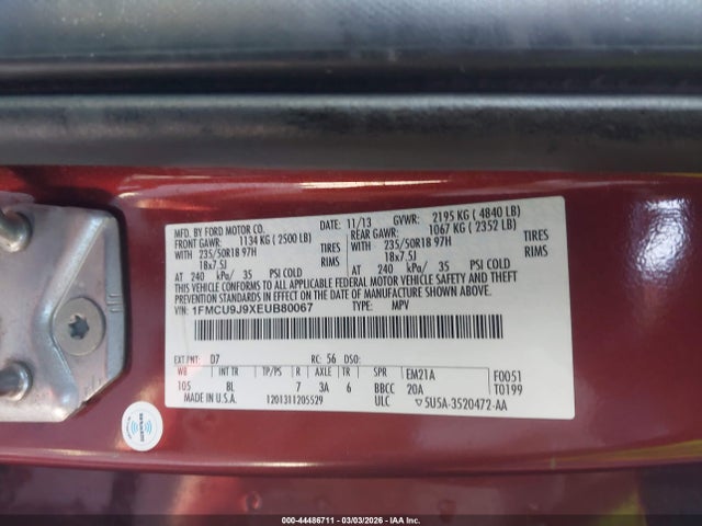 Ford Escape Titanium 2014 1FMCU9J9XEUB80067 Image 9