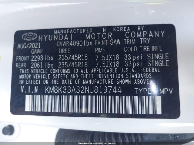Hyundai Kona N Line 2022 KM8K33A32NU819744 Image 9
