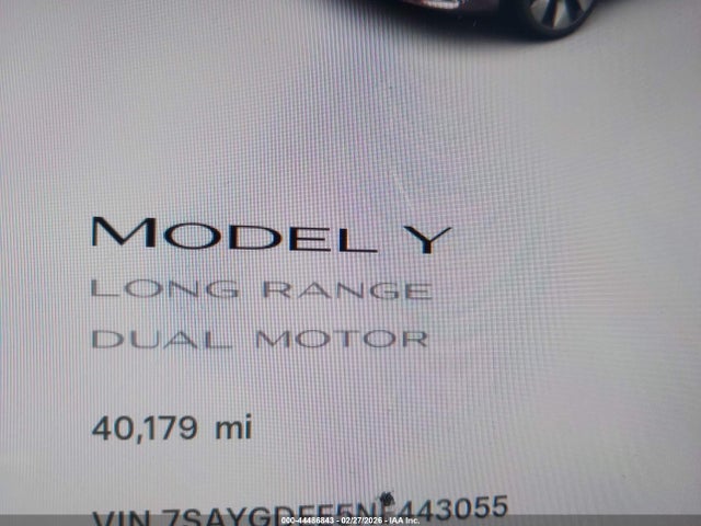 7SAYGDEE5NF443055 Tesla Model Y Long Range Dual Motor All-wheel Drive