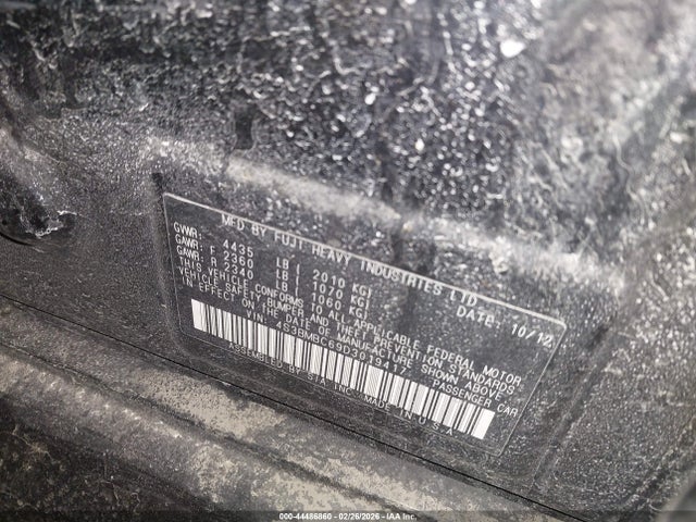 44486860 :رقم المزاد ، 4S3BMBC69D3019417 vin ، 2013 Subaru Legacy 2.5i Premium مزاد بيع